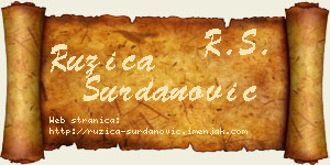 Ružica Surdanović vizit kartica